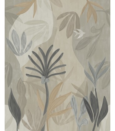 ZM2848M - Chambord Gardens Graphite & Carbon Wall Mural-Artisan Studio