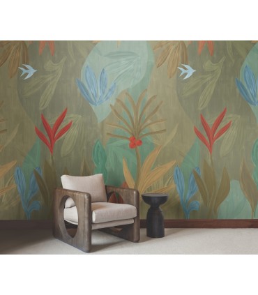 ZM2847M - Chambord Gardens Leaf & Olive Wall Mural-Artisan Studio