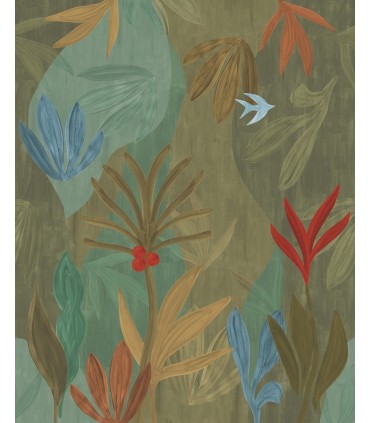 ZM2847M - Chambord Gardens Leaf & Olive Wall Mural-Artisan Studio