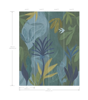 ZM2849M - Chambord Gardens Ultramarine Wall Mural-Artisan Studio