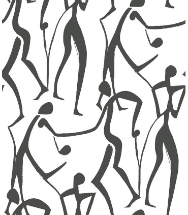 ZM2831 - Joyful Dancers Carbon Black Wallpaper-Artisan Studio