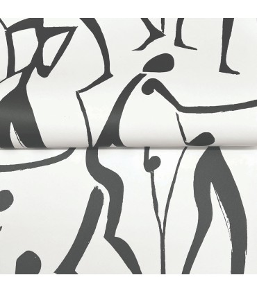 ZM2831 - Joyful Dancers Carbon Black Wallpaper-Artisan Studio
