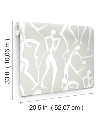 ZM2835 - Joyful Dancers Lichen Grey Wallpaper-Artisan Studio