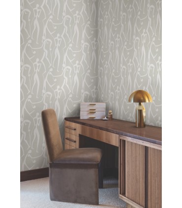 ZM2835 - Joyful Dancers Lichen Grey Wallpaper-Artisan Studio