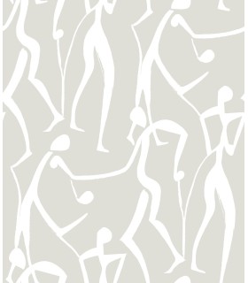 ZM2835 - Joyful Dancers Lichen Grey Wallpaper-Artisan Studio
