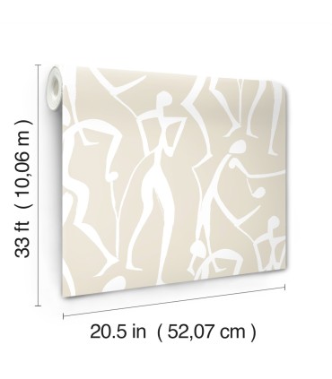 ZM2834 - Joyful Dancers Neutral Wallpaper-Artisan Studio