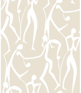 ZM2834 - Joyful Dancers Neutral Wallpaper-Artisan Studio
