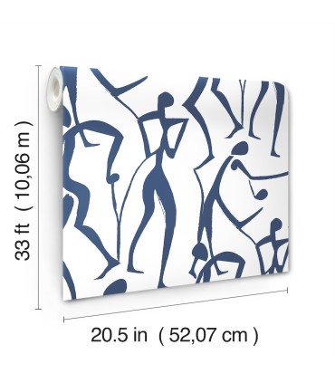 ZM2832 - Joyful Dancers Navy Wallpaper-Artisan Studio