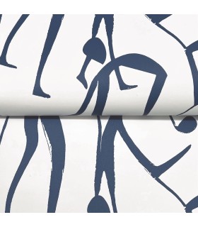ZM2832 - Joyful Dancers Navy Wallpaper-Artisan Studio
