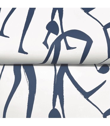 ZM2832 - Joyful Dancers Navy Wallpaper-Artisan Studio