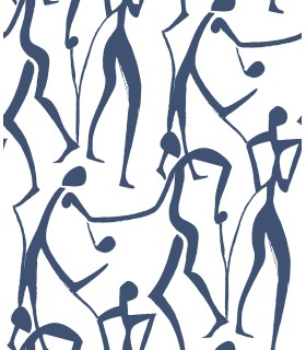 ZM2832 - Joyful Dancers Navy Wallpaper-Artisan Studio