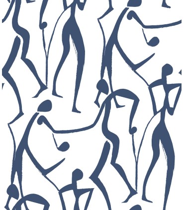 ZM2832 - Joyful Dancers Navy Wallpaper-Artisan Studio