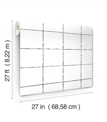 ZM2854 - La Vitre Plaid Carbon Black Wallpaper-Artisan Studio