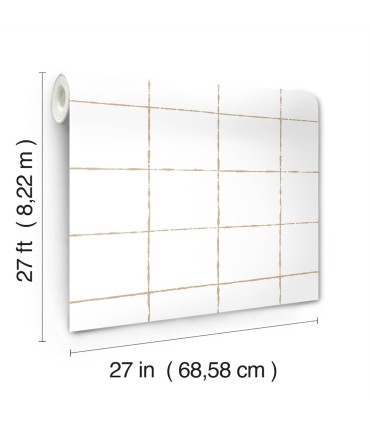 ZM2853 - La Vitre Plaid Gold Wallpaper-Artisan Studio