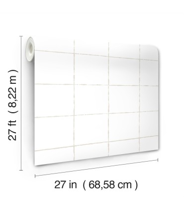 ZM2855 - La Vitre Plaid Ivory Wallpaper-Artisan Studio