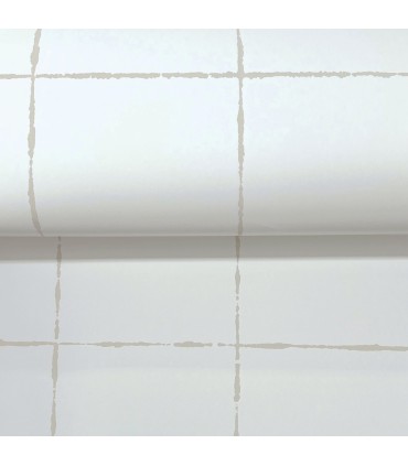 ZM2855 - La Vitre Plaid Ivory Wallpaper-Artisan Studio