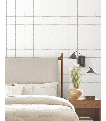 ZM2852 - La Vitre Plaid Leaf Wallpaper-Artisan Studio
