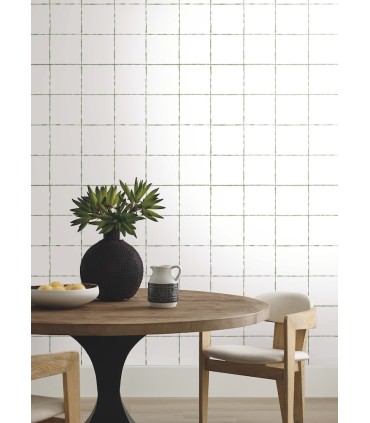 ZM2852 - La Vitre Plaid Leaf Wallpaper-Artisan Studio