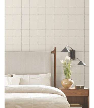 ZM2851 - La Vitre Plaid Lichen Grey Wallpaper-Artisan Studio