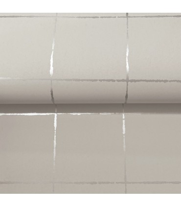 ZM2851 - La Vitre Plaid Lichen Grey Wallpaper-Artisan Studio
