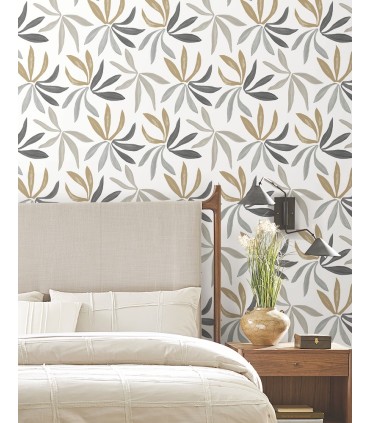 ZM2816 - Little Garden Graphite & Gold Wallpaper-Artisan Studio
