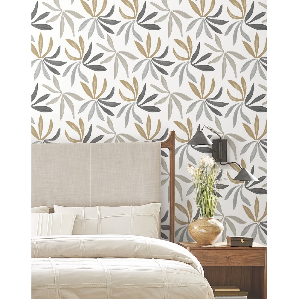 ZM2816 - Little Garden Graphite & Gold Wallpaper-Artisan Studio