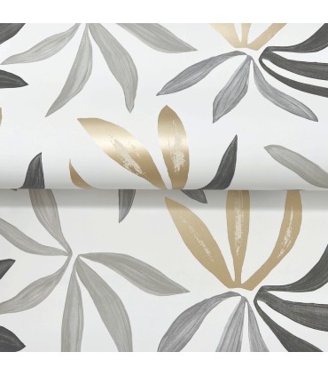 ZM2816 - Little Garden Graphite & Gold Wallpaper-Artisan Studio