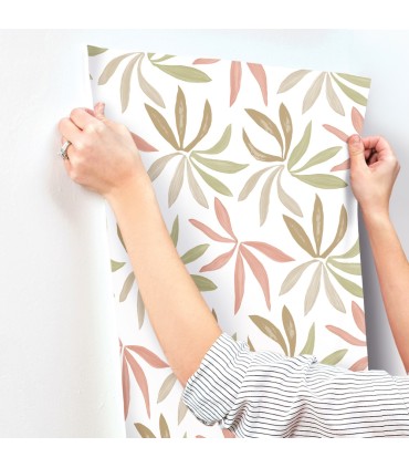 ZM2812 - Little Garden Leaf & Coral Wallpaper-Artisan Studio