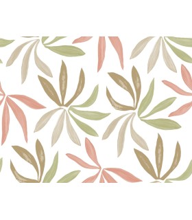 ZM2812 - Little Garden Leaf & Coral Wallpaper-Artisan Studio