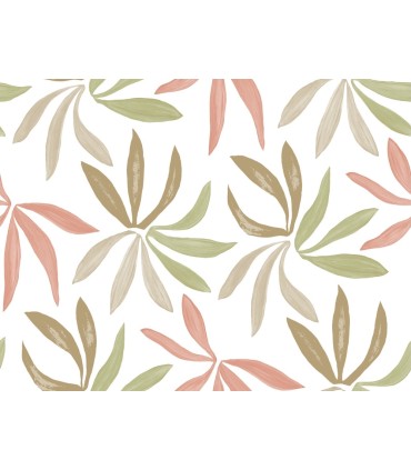 ZM2812 - Little Garden Leaf & Coral Wallpaper-Artisan Studio