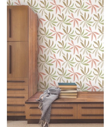 ZM2812 - Little Garden Leaf & Coral Wallpaper-Artisan Studio