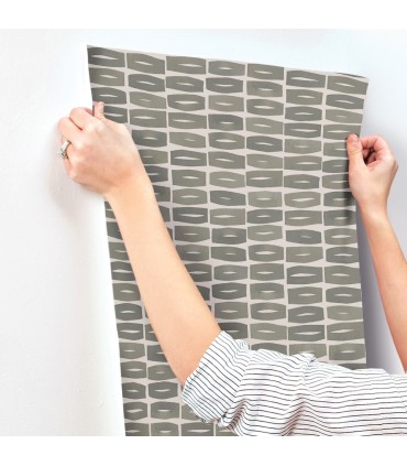 ZM2865 - Modernist Motif Carbon Black Wallpaper-Artisan Studio