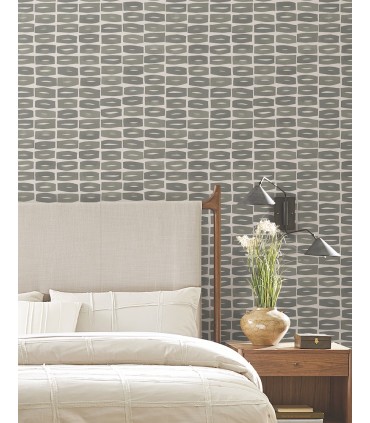 ZM2865 - Modernist Motif Carbon Black Wallpaper-Artisan Studio