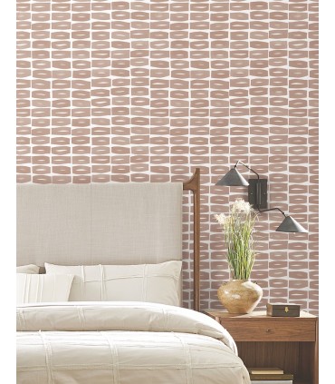 ZM2861 - Modernist Motif Terracotta Wallpaper-Artisan Studio