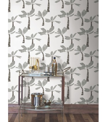 ZM2838 - Painted Oasis Carbon & Graphite Wallpaper-Artisan Studio