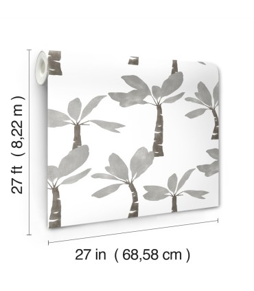 ZM2838 - Painted Oasis Carbon & Graphite Wallpaper-Artisan Studio