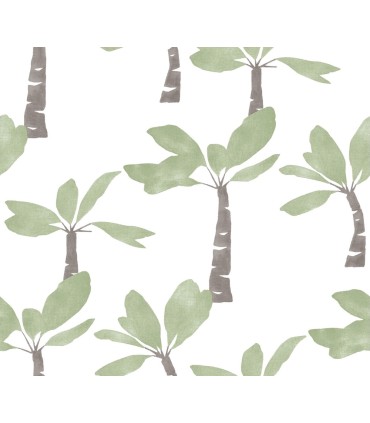 ZM2839 - Painted Oasis Leaf Green Wallpaper-Artisan Studio