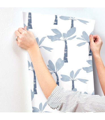 ZM2837 - Painted Oasis Ultramarine Wallpaper-Artisan Studio