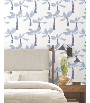 ZM2837 - Painted Oasis Ultramarine Wallpaper-Artisan Studio