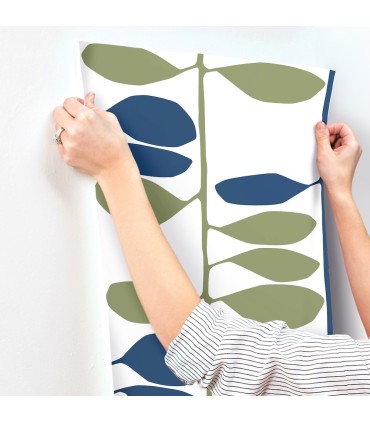 ZM2801 - Sculpted Vines Alpine & Blue Wallpaper-Artisan Studio