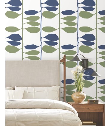 ZM2801 - Sculpted Vines Alpine & Blue Wallpaper-Artisan Studio