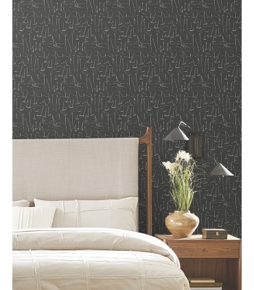 ZM2842 - Vermillion Coast Carbon Black Wallpaper-Artisan Studio