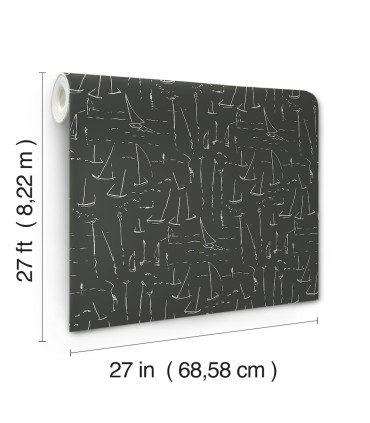 ZM2842 - Vermillion Coast Carbon Black Wallpaper-Artisan Studio