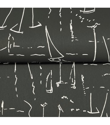 ZM2842 - Vermillion Coast Carbon Black Wallpaper-Artisan Studio