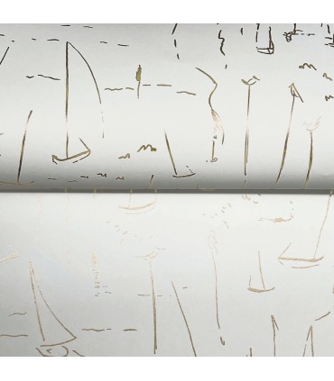 ZM2845 - Vermillion Coast Gold Wallpaper-Artisan Studio