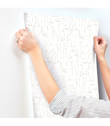 ZM2845 - Vermillion Coast Gold Wallpaper-Artisan Studio