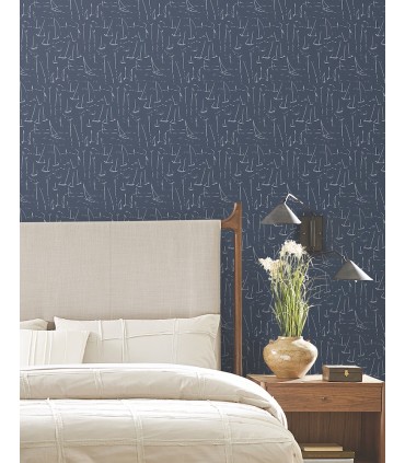 ZM2841 - Vermillion Coast Blue Wallpaper-Artisan Studio