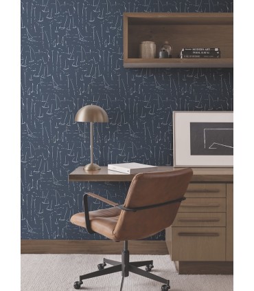 ZM2841 - Vermillion Coast Blue Wallpaper-Artisan Studio