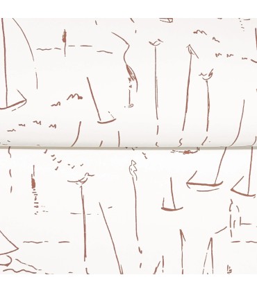 ZM2843 - Vermillion Coast Terracotta Wallpaper-Artisan Studio