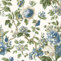 VP1352 - Beatrix Blue Vintage Floral Wallpaper-Jardin